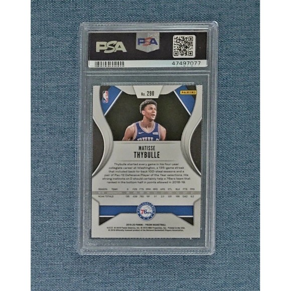 2019 Panini Prizm Rookie MATTISSE THYBULLE #290 PSA 10 GEM MINT Phila 76ers - Picture 2 of 2